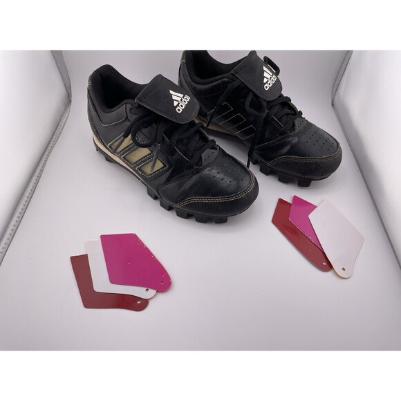 Adidas Baseball Cleats Youth Size 1 Black Change Up MD 2 K Color Inserts - Picture 7 of 9